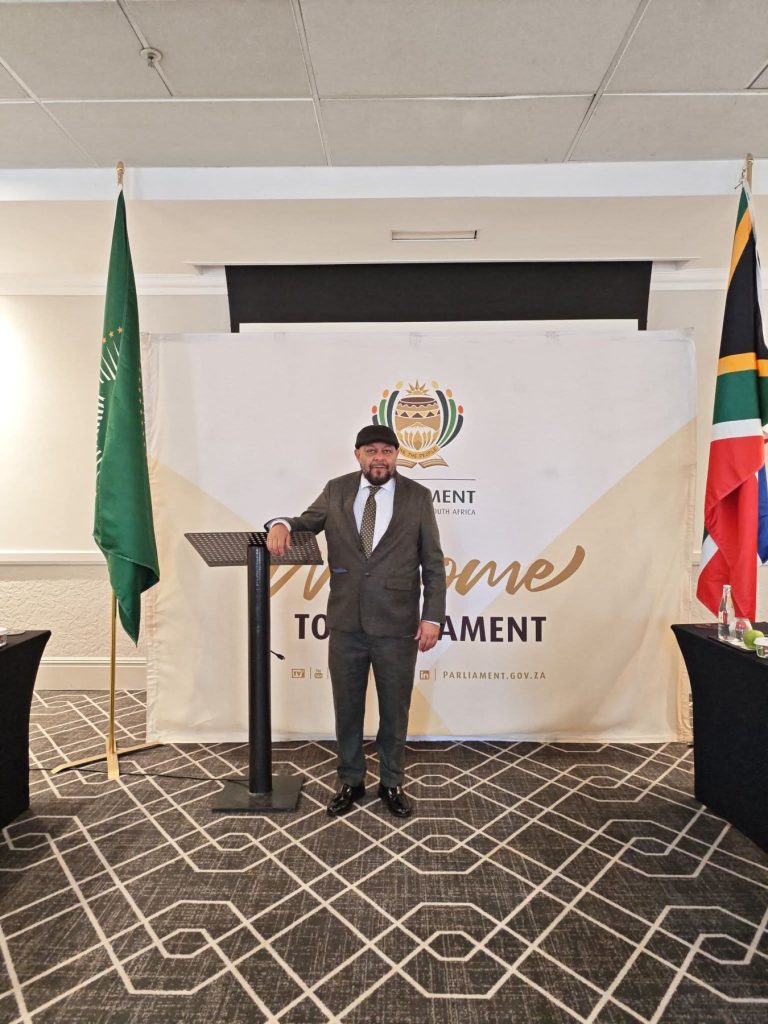 Imraan Moosa at a community engagement in Lenasia
